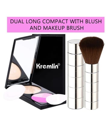 Adbeni Makeup Brush & Blush Long Compact Pressed Powder Multicolor 2 no.s Pack of 2