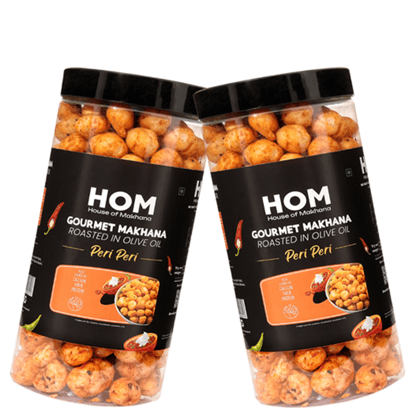 GOURMET MAKHANA Roasted in Olive Oil | Flavors Peri Peri | Combo Of 2, 65g Each. - 130 gm