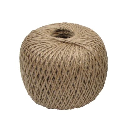 Jute Twine String 50 Meter Roll - Natural Color 3 Ply - 2mm Diameter