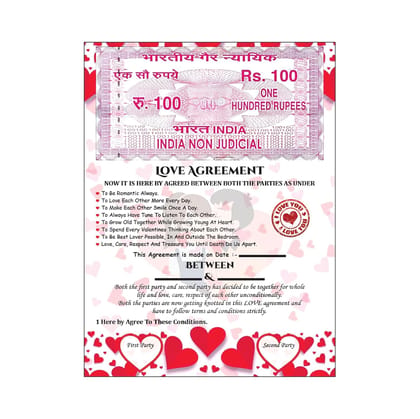 THE MAGICAL GIFTS Love Agreement Certificate Romantic Gift for Boyfriend Girlfriend Husband Wife | Unique Couple Contract for Anniversary Birthday Valentine Proposal (Style6, 12x18)