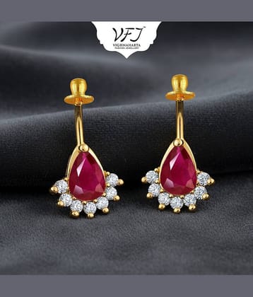 Vighnaharta Red Drop Earrings ( Pack of 1 )