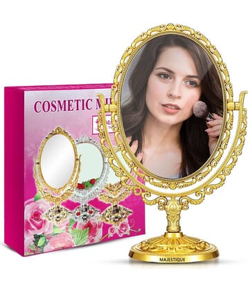 MAJESTIQUE Dual Sided Oval Compact Mirror