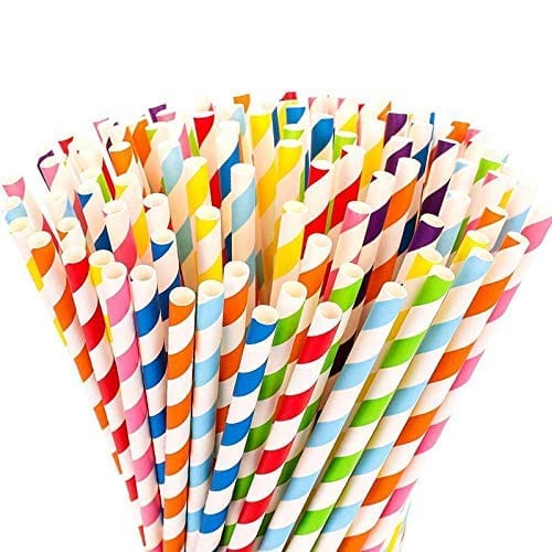 Nawani Paper Drinking Straws for Juices Shakes Smoothies Party Supplies Decorations - Ultra Long - Set of 48 Pic.