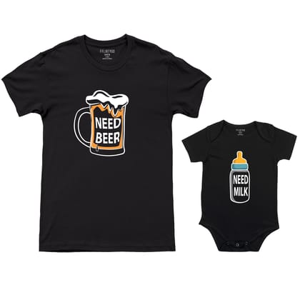 Need Beer - Need Milk-Black / S / Half Romper