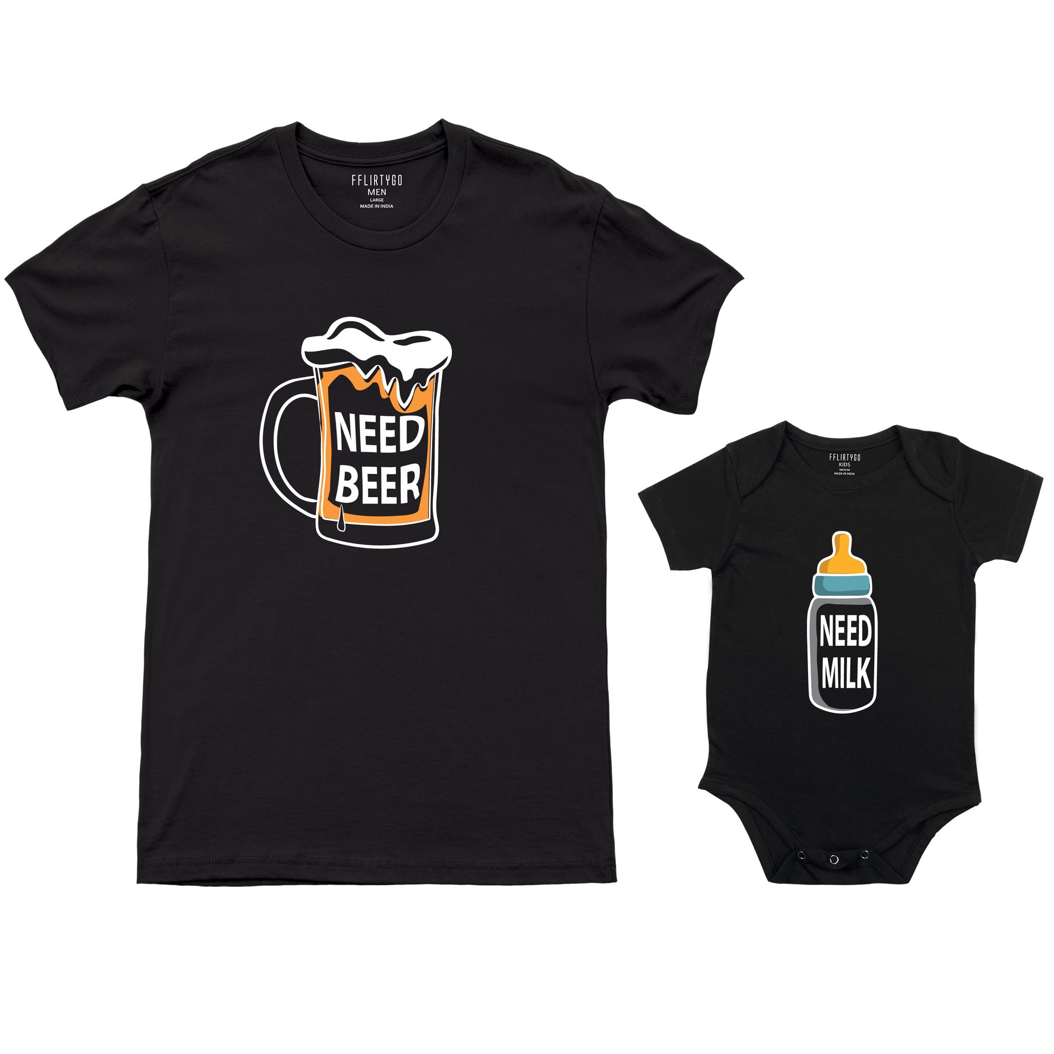 Need Beer - Need Milk-Black / S / Half Romper