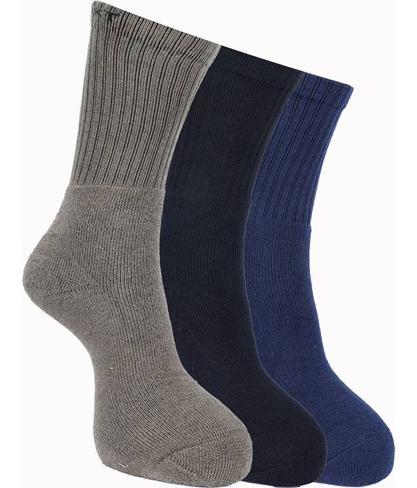 Force NXT Cotton Blend Men's Solid Multicolor Full Length Socks ( Pack of 3 )