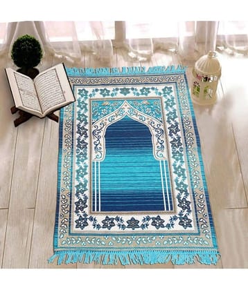 FURNISHING HUT Aqua Single Anti-skid Velvet Prayer Mat ( 110 X 70 cm )