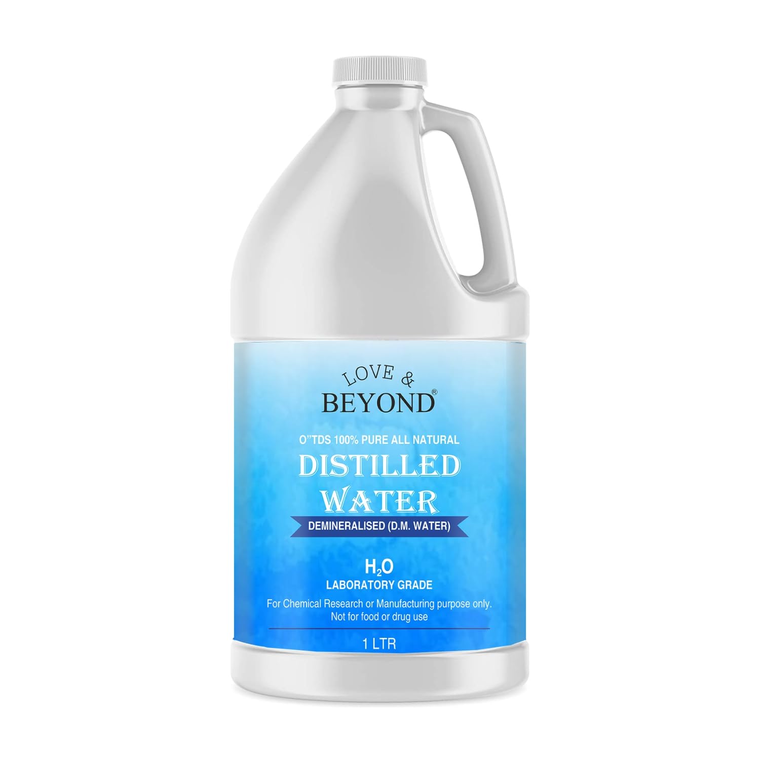 Love & Beyond Distilled Water, 1 L - Laboratory Grade Certified - Demineralised Purification Softener DM Water for Soap and Cosmetics, Batteries, Car, Ironing