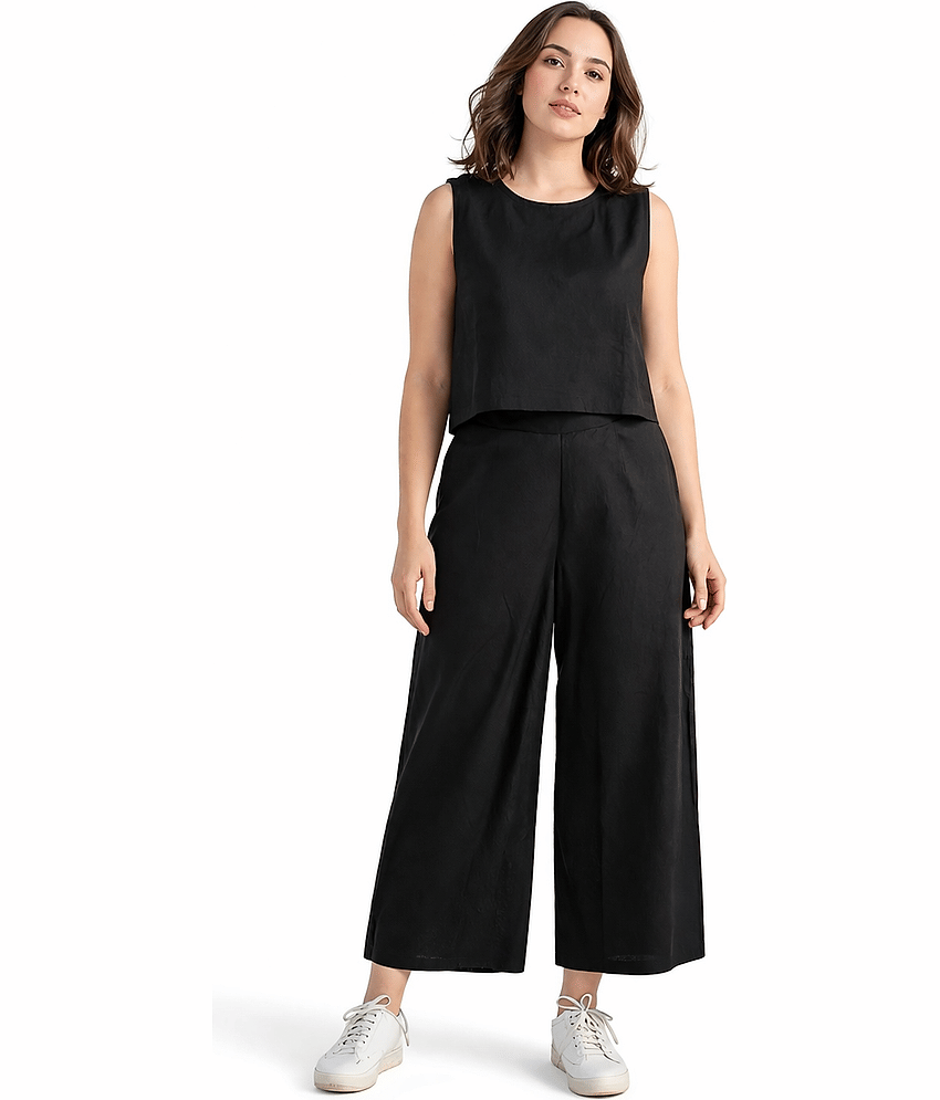 AK FASHION MALL Women Solid Top With Trousers Co-Ord Set ( Maroon )