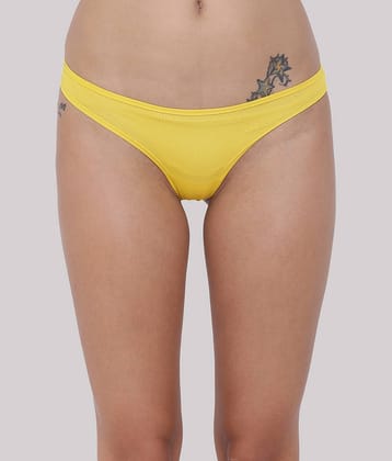 BASIICS By La Intimo Polyester Solid Women's Bikini ( Yellow ) BCPSS01