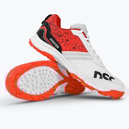 DSC Zooter Cricket Shoes (White/Red)-3
