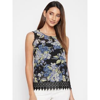 PURYS Women Multicolor Solid Basic Top