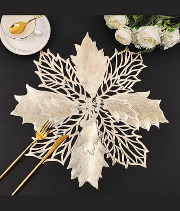 Dakshya Industries PVC Floral Others Table Mats ( 40 cm x 40 cm ) Pack of 1 - Gold