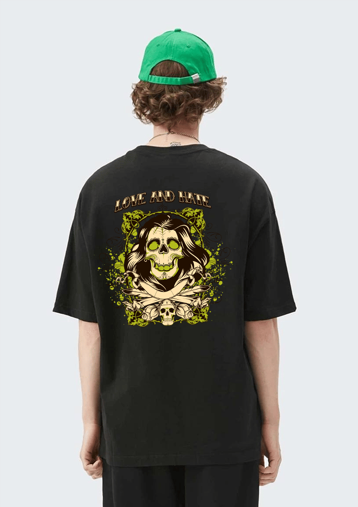 Love N Hate Black Drop-shoulder Oversized Tee By Gavin Paris-M / Black