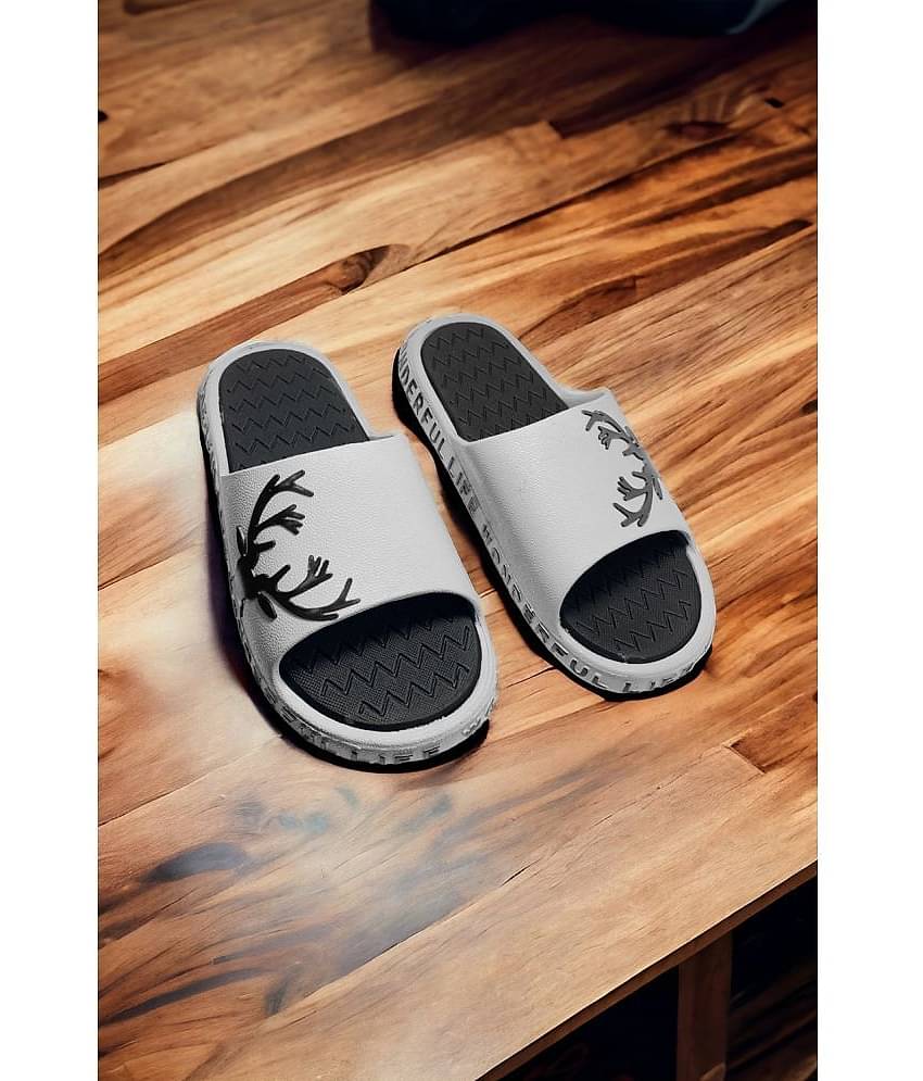 Fabbmate Grey Men's Slide Flip Flop