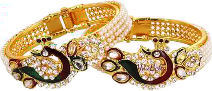 YouBella Jewellery Traditional Gold Plated Bracelet Bangle Set for Girls and Women