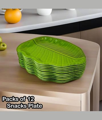 Inpro 12 Pcs Melamine Dark Green Quarter Plate