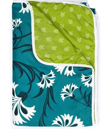 DIVINE CASA Double Polyester Green Floral Dohar