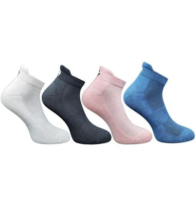 4_Pair Set Unisex Casual Cotton Printed Ankle Length Socks (Multicolor)-PID63438