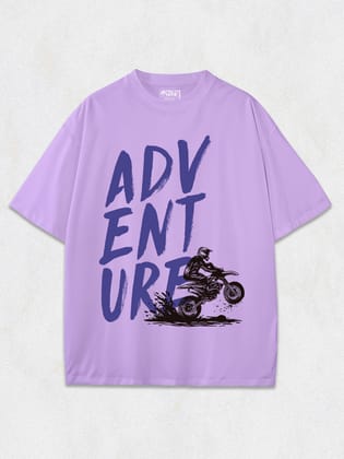 Adventure Mode Oversized T-Shirt-Lilac / S