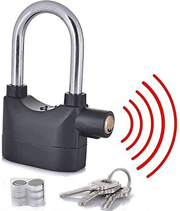 Anti-Theft Security Pad Alarm Lock 3 Keys System Waterproof with Smart Alarm Siren Motion Sensor for Door Gate Home Cycle Shop Office Shutter and Bikes
