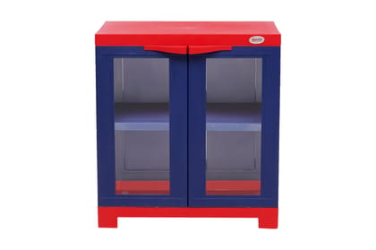Supreme Furniture Fusion 01 FG Cabinet with Multipurpose with See-Thru Glass Panels Cupboard, Living Room and Kids(Small Size, (DIY)