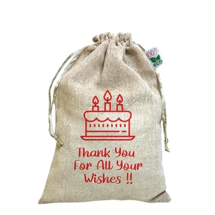 IVARIAN - Jute Potli Bag, Occasion Gifting Bag, Return Gifting Bag (16x24cm set of 50, Birthday) IVARIAN - Jute Potli Bag, Occasion Gifting Bag, Return Gifting Bag (16x24cm set of 50, Birthday)