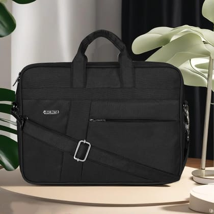 LOREM Black Color Linen fabric 10L Laptop Messenger Bag For Men & Women New BG78