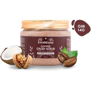 FreshLuxe Coffee Crush for Exfoliation and De-Tan Body Face Scrub with Walnut Powder 140gm FreshLuxe Coffee Crush for Exfoliation and De-Tan Body Face Scrub with Walnut Powder 140gm