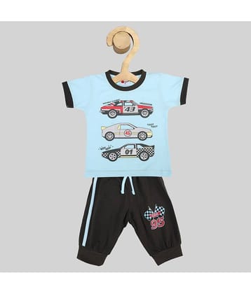 Mars Infiniti Pack of 1 Unisex for Baby Cotton T-Shirt & Trouser ( Blue )