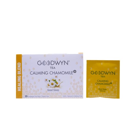 Goodwyn Chamomile Tea (20 Tea Bags) | Herbal Tea Made With Real Chamomile Flowers | 100% Natural | Plastic Free Tea Bags | No Caffeine Non Bitter | Rich in Antioxidants