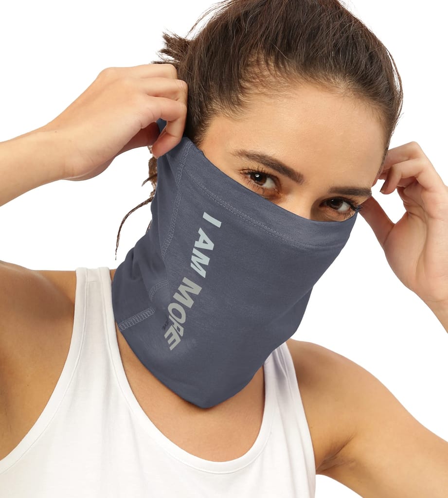 FREECULTR Unisex Bamboo Bandana, Anti Microbial Super Soft & Comfort Fit, Breathable Multipurpose Headband, Face Mask for Dust Protection and Sun - Size Printed Pack of 2-White, Charcol