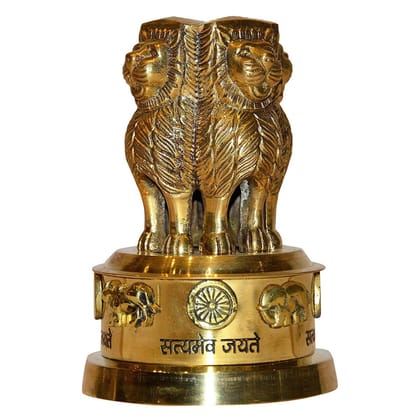 Brass Table Decor Showpiece Ashok Lath � Corporate & Government Gifting, Height : 6 Inch (FMAS670 F)