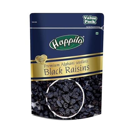 Happilo Premium Afghani Seedless Fresh Black Raisins 500 Gm Value Pack - Pack of 25