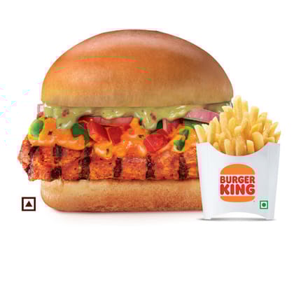 Chicken Tandoori Burger+Fries(Reg). Chicken Tandoori Burger+Fries(Reg).