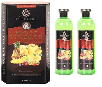 URBANMAC Fruit Vinegar Gel Hair Color Natural Hair Color Dye for Black Hair Dye (BLACK, 500ml x 2) URBANMAC Fruit Vinegar Gel Hair Color Natural Hair Color Dye for Black Hair Dye (BLACK, 500ml x 2) - Black / 500 ml (Pack of 1)