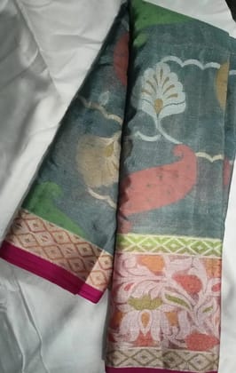 Elegant Tusser Silk Saree in Green