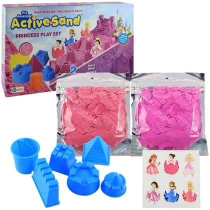 EKTA Active Sand - SandPrincess Play Set | Non-Toxic, Never Dries, Easy Shape, 3+ Kids, Educational and learning game .