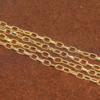 1 Mtr, 8x5mm Golden Metal Chain-Golden / Iron