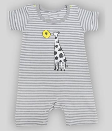 Kaboos 100% Cotton Stripe With Printed Baby Romper