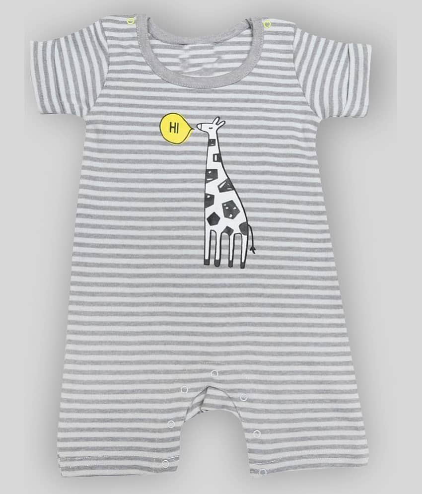Kaboos 100% Cotton Stripe With Printed Baby Romper