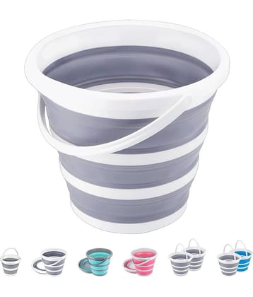 Portable Foldable Silicone Bucket for Camping, Travel, Car Washing, Home/Outdoor/Garden Activities Small Spaces - Folding, Lightweight & Easy to Bring & Store (Multicolor) (10 L)
