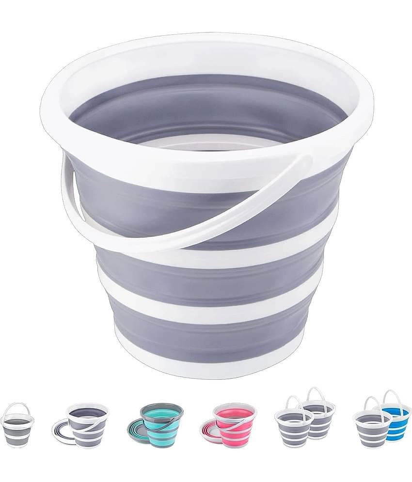 Portable Foldable Silicone Bucket for Camping, Travel, Car Washing, Home/Outdoor/Garden Activities Small Spaces - Folding, Lightweight & Easy to Bring & Store (Multicolor) (10 L)