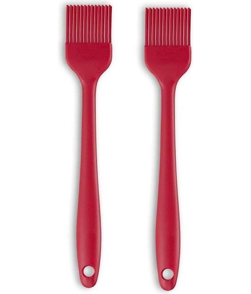 Baskety Red Silicone Basting Pastry Brush Spatula ( Pack of 2 )