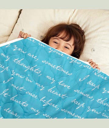DIVINE CASA Microfiber Abstract Single Size Comforter ( 135 x 100 cm ) - Blue ( Pack of 1 )
