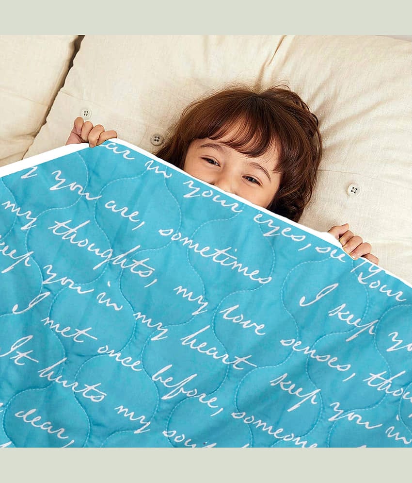 DIVINE CASA Microfiber Abstract Single Size Comforter ( 135 x 100 cm ) - Blue ( Pack of 1 )