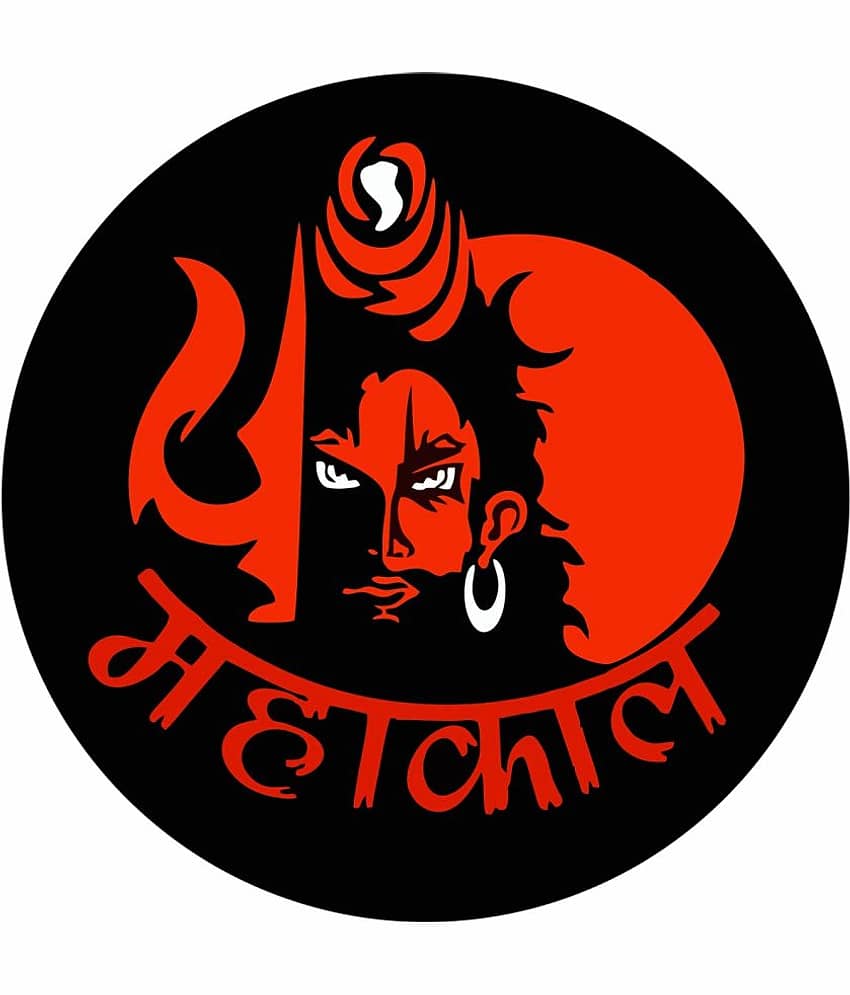 Asmi Collection Self Adhesive Vinyl Shiva Mahakaal Car Sticker ( 16 x 16 cms )