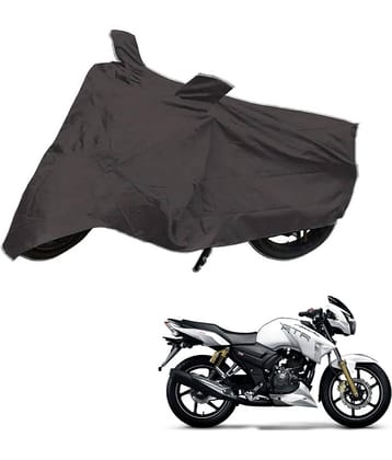 AutoRetail Dust Proof Two Wheeler Polyster Cover for TVS Apache RTR 180 (Mirror Pocket, Grey Color)