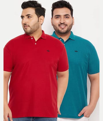 GET GOLF Pack of 2 Cotton Blend Regular Fit Solid Half Sleeves Men's Polo T Shirt ( Mustard )