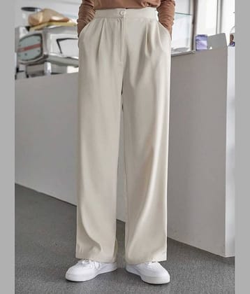 Broadstar Pack of 1 Polyester Baggy Women's Casual Pants ( Beige )